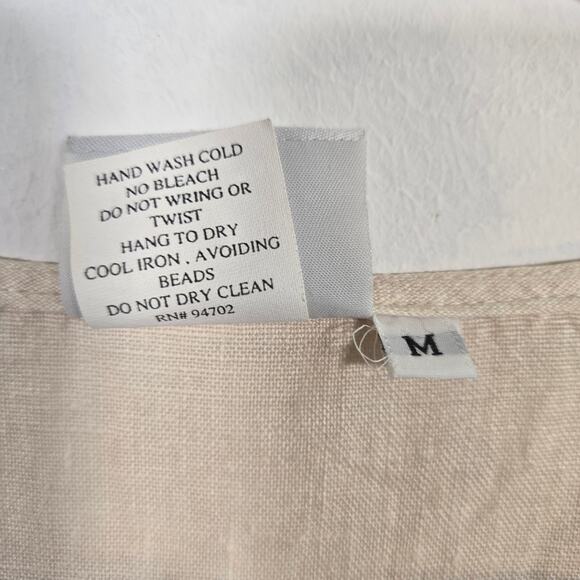 Hot Cotton By Marc Ware Women's Linen Boho Style Top. Size Medium - Picture 7 of 7